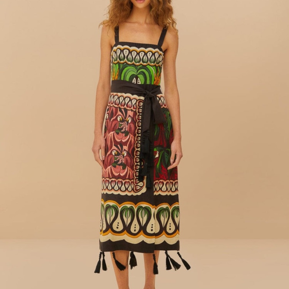 FARM Rio Coconut Tree Flow Midi Dress